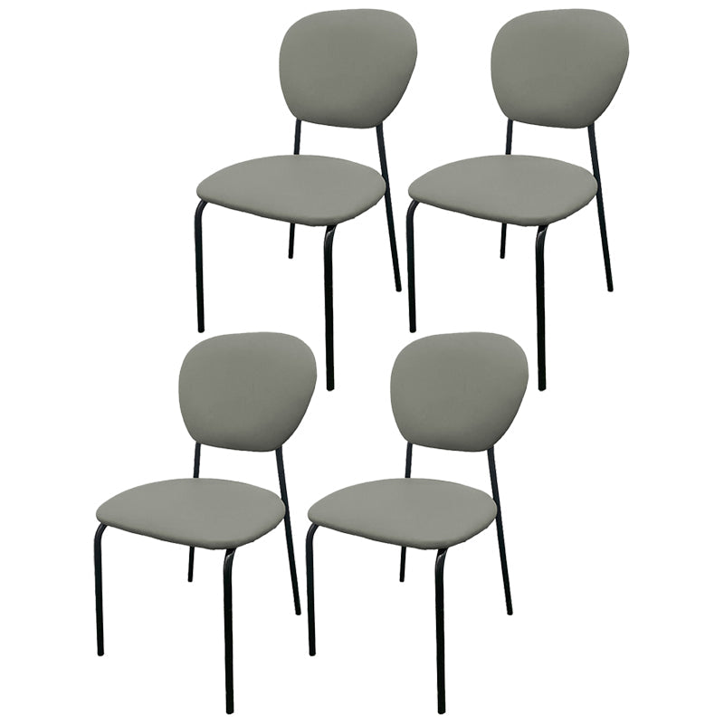 Open Back Armless Dining Chairs Upholstered Side Chairs with Metal Legs Light Gray 4 Piece Set Clearhalo ' kitchen&dining_furn' 'Dining Chairs' 'Dining Tables & Seating' 'dining_chair' 'furn' 'furn_dining_chair' 'Furniture' 'furniture_dining_chair' 'Kitchen & Dining Furniture' 'kitchen' 3854145