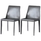 Contemporary Leather Dining Room Chairs Upholstered Armless Dining Chairs for Home Use Dark Gray 2 Piece Set Clearhalo ' kitchen&dining_furn' 'Dining Chairs' 'Dining Tables & Seating' 'dining_chair' 'furn' 'furn_dining_chair' 'Furniture' 'furniture_dining_chair' 'Kitchen & Dining Furniture' 'kitchen' 3854147
