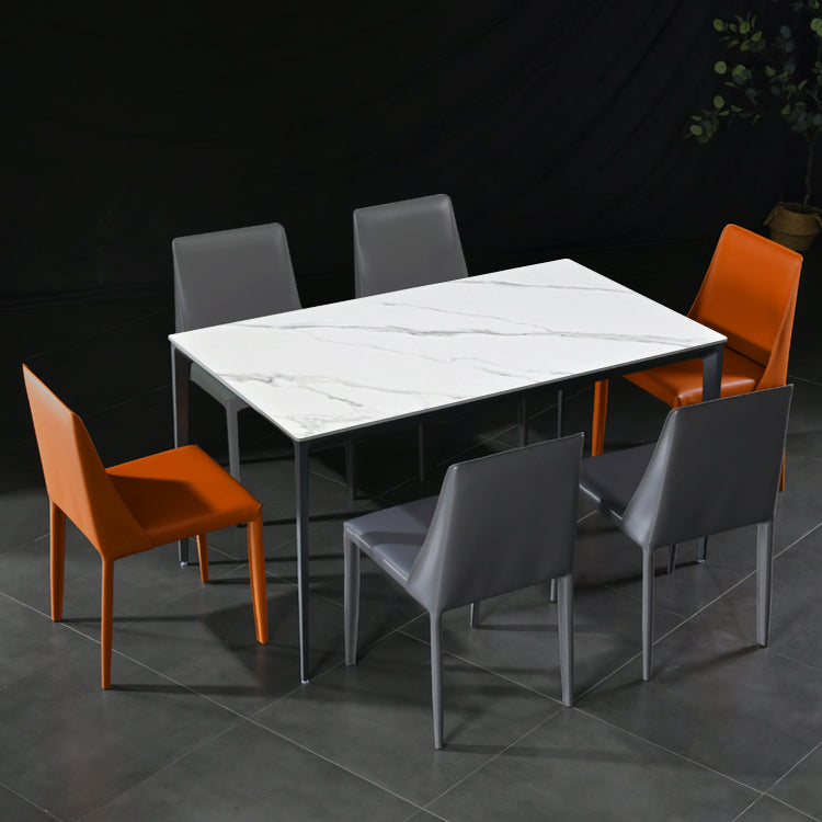 Contemporary Leather Dining Room Chairs Upholstered Armless Dining Chairs for Home Use Clearhalo ' kitchen&dining_furn' 'Dining Chairs' 'Dining Tables & Seating' 'dining_chair' 'furn' 'furn_dining_chair' 'Furniture' 'furniture_dining_chair' 'Kitchen & Dining Furniture' 'kitchen' 3854153