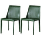 Contemporary Leather Dining Room Chairs Upholstered Armless Dining Chairs for Home Use Green 2 Piece Set Clearhalo ' kitchen&dining_furn' 'Dining Chairs' 'Dining Tables & Seating' 'dining_chair' 'furn' 'furn_dining_chair' 'Furniture' 'furniture_dining_chair' 'Kitchen & Dining Furniture' 'kitchen' 3854158