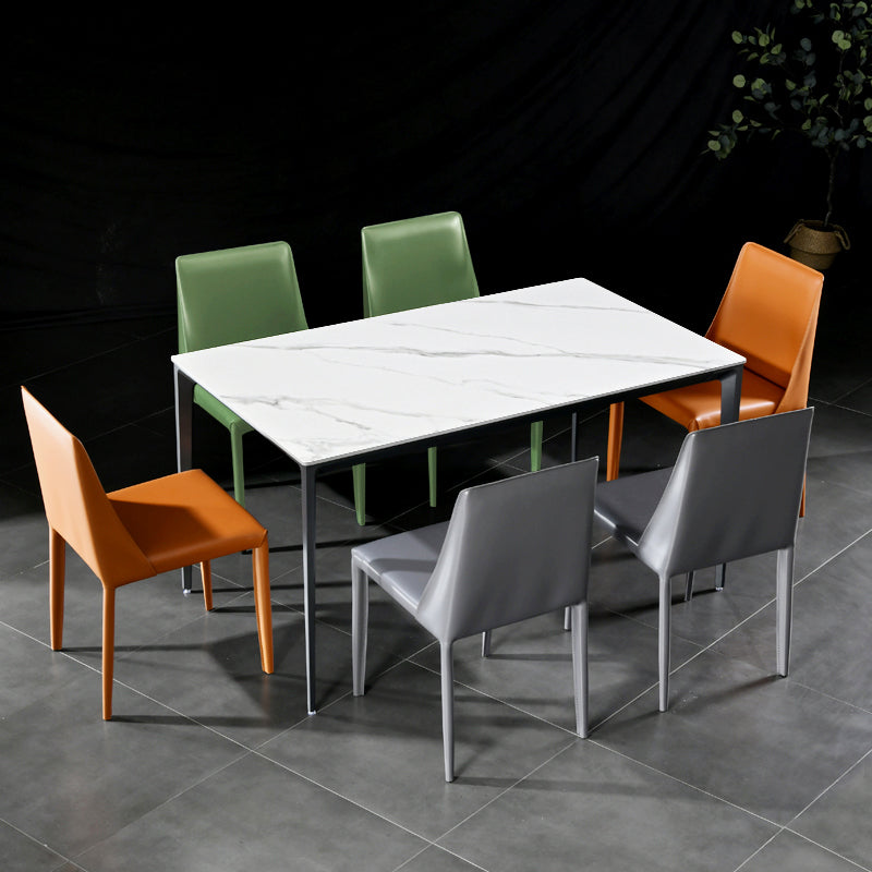 Contemporary Leather Dining Room Chairs Upholstered Armless Dining Chairs for Home Use Clearhalo ' kitchen&dining_furn' 'Dining Chairs' 'Dining Tables & Seating' 'dining_chair' 'furn' 'furn_dining_chair' 'Furniture' 'furniture_dining_chair' 'Kitchen & Dining Furniture' 'kitchen' 3854166