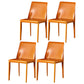 Contemporary Leather Dining Room Chairs Upholstered Armless Dining Chairs for Home Use Orange 4 Piece Set Clearhalo ' kitchen&dining_furn' 'Dining Chairs' 'Dining Tables & Seating' 'dining_chair' 'furn' 'furn_dining_chair' 'Furniture' 'furniture_dining_chair' 'Kitchen & Dining Furniture' 'kitchen' 3854167