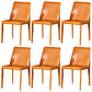 Contemporary Leather Dining Room Chairs Upholstered Armless Dining Chairs for Home Use Orange 6 Piece Set Clearhalo ' kitchen&dining_furn' 'Dining Chairs' 'Dining Tables & Seating' 'dining_chair' 'furn' 'furn_dining_chair' 'Furniture' 'furniture_dining_chair' 'Kitchen & Dining Furniture' 'kitchen' 3854168