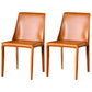 Contemporary Leather Dining Room Chairs Upholstered Armless Dining Chairs for Home Use Light Orange 2 Piece Set Clearhalo ' kitchen&dining_furn' 'Dining Chairs' 'Dining Tables & Seating' 'dining_chair' 'furn' 'furn_dining_chair' 'Furniture' 'furniture_dining_chair' 'Kitchen & Dining Furniture' 'kitchen' 3854175