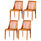 Contemporary Leather Dining Room Chairs Upholstered Armless Dining Chairs for Home Use Light Orange 4 Piece Set Clearhalo ' kitchen&dining_furn' 'Dining Chairs' 'Dining Tables & Seating' 'dining_chair' 'furn' 'furn_dining_chair' 'Furniture' 'furniture_dining_chair' 'Kitchen & Dining Furniture' 'kitchen' 3854176