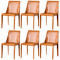 Contemporary Leather Dining Room Chairs Upholstered Armless Dining Chairs for Home Use Light Orange 6 Piece Set Clearhalo ' kitchen&dining_furn' 'Dining Chairs' 'Dining Tables & Seating' 'dining_chair' 'furn' 'furn_dining_chair' 'Furniture' 'furniture_dining_chair' 'Kitchen & Dining Furniture' 'kitchen' 3854177