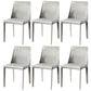 Contemporary Leather Dining Room Chairs Upholstered Armless Dining Chairs for Home Use Light Gray 6 Piece Set Clearhalo ' kitchen&dining_furn' 'Dining Chairs' 'Dining Tables & Seating' 'dining_chair' 'furn' 'furn_dining_chair' 'Furniture' 'furniture_dining_chair' 'Kitchen & Dining Furniture' 'kitchen' 3854180