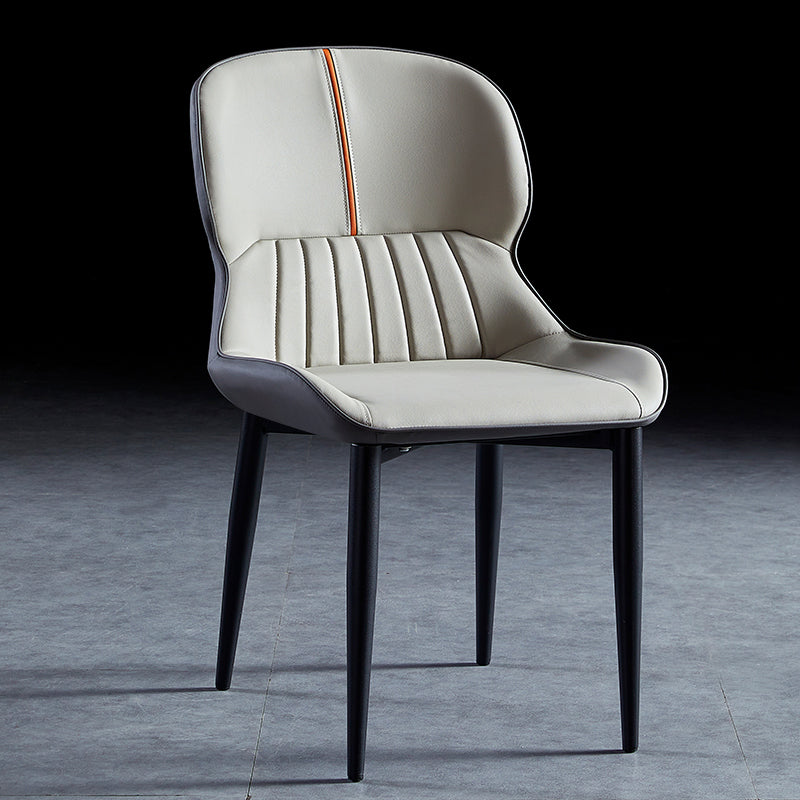 Contemporary Style Metal Dining Chairs Wingback Arm Chairs for Kitchen Light Gray 1 Piece Clearhalo ' kitchen&dining_furn' 'Dining Chairs' 'Dining Tables & Seating' 'dining_chair' 'furn' 'furn_dining_chair' 'Furniture' 'furniture_dining_chair' 'Kitchen & Dining Furniture' 'kitchen' 3854182