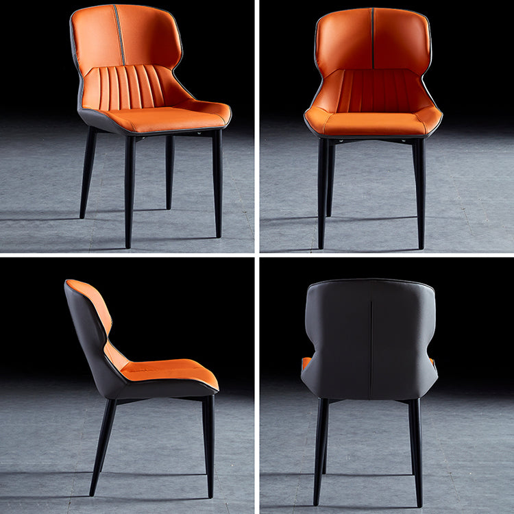 Contemporary Style Metal Dining Chairs Wingback Arm Chairs for Kitchen Clearhalo ' kitchen&dining_furn' 'Dining Chairs' 'Dining Tables & Seating' 'dining_chair' 'furn' 'furn_dining_chair' 'Furniture' 'furniture_dining_chair' 'Kitchen & Dining Furniture' 'kitchen' 3854184