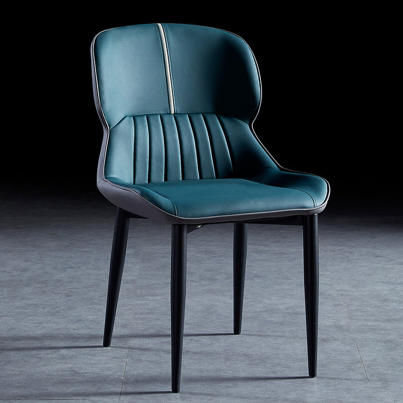 Contemporary Style Metal Dining Chairs Wingback Arm Chairs for Kitchen Blackish Green 1 Piece Clearhalo ' kitchen&dining_furn' 'Dining Chairs' 'Dining Tables & Seating' 'dining_chair' 'furn' 'furn_dining_chair' 'Furniture' 'furniture_dining_chair' 'Kitchen & Dining Furniture' 'kitchen' 3854187