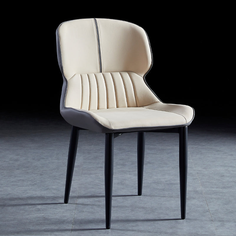 Contemporary Style Metal Dining Chairs Wingback Arm Chairs for Kitchen Cream Gray 1 Piece Clearhalo ' kitchen&dining_furn' 'Dining Chairs' 'Dining Tables & Seating' 'dining_chair' 'furn' 'furn_dining_chair' 'Furniture' 'furniture_dining_chair' 'Kitchen & Dining Furniture' 'kitchen' 3854194