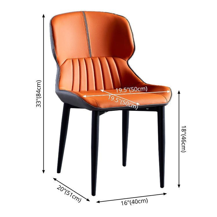 Contemporary Style Metal Dining Chairs Wingback Arm Chairs for Kitchen Clearhalo ' kitchen&dining_furn' 'Dining Chairs' 'Dining Tables & Seating' 'dining_chair' 'furn' 'furn_dining_chair' 'Furniture' 'furniture_dining_chair' 'Kitchen & Dining Furniture' 'kitchen' 3854199
