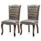 French Country Armless Dining Chairs PU Leather Upholstered Dining Side Chairs Light Gray 2 Piece Set Clearhalo ' kitchen&dining_furn' 'Dining Chairs' 'Dining Tables & Seating' 'dining_chair' 'furn' 'furn_dining_chair' 'Furniture' 'furniture_dining_chair' 'Kitchen & Dining Furniture' 'kitchen' 3854204