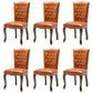 French Country Armless Dining Chairs PU Leather Upholstered Dining Side Chairs Orange 6 Piece Set Clearhalo ' kitchen&dining_furn' 'Dining Chairs' 'Dining Tables & Seating' 'dining_chair' 'furn' 'furn_dining_chair' 'Furniture' 'furniture_dining_chair' 'Kitchen & Dining Furniture' 'kitchen' 3854214