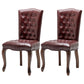 French Country Armless Dining Chairs PU Leather Upholstered Dining Side Chairs Burgundy 2 Piece Set Clearhalo ' kitchen&dining_furn' 'Dining Chairs' 'Dining Tables & Seating' 'dining_chair' 'furn' 'furn_dining_chair' 'Furniture' 'furniture_dining_chair' 'Kitchen & Dining Furniture' 'kitchen' 3854222