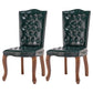 French Country Armless Dining Chairs PU Leather Upholstered Dining Side Chairs Blackish Green 2 Piece Set Clearhalo ' kitchen&dining_furn' 'Dining Chairs' 'Dining Tables & Seating' 'dining_chair' 'furn' 'furn_dining_chair' 'Furniture' 'furniture_dining_chair' 'Kitchen & Dining Furniture' 'kitchen' 3854238