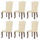 French Country Armless Dining Chairs PU Leather Upholstered Dining Side Chairs Off-White 6 Piece Set Clearhalo ' kitchen&dining_furn' 'Dining Chairs' 'Dining Tables & Seating' 'dining_chair' 'furn' 'furn_dining_chair' 'Furniture' 'furniture_dining_chair' 'Kitchen & Dining Furniture' 'kitchen' 3854246