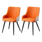 Contemporary Metal Dining Room Chairs Faux Leather Dining Chairs for Home Use Orange White 2 Piece Set Clearhalo ' kitchen&dining_furn' 'Dining Chairs' 'Dining Tables & Seating' 'dining_chair' 'furn' 'furn_dining_chair' 'Furniture' 'furniture_dining_chair' 'Kitchen & Dining Furniture' 'kitchen' 3854268