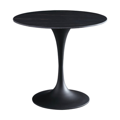 Contemporary Style Sintered Stone Dining Table Metallic Tulip Base Round Table for Home Without Chairs Clearhalo ' dining_table' 'Dining Tables & Seating' 'Dining Tables' 'furn' 'furn_dining_table' 'Furniture' 'furniture_dining_table' 'Kitchen & Dining Furniture' 'kitchen&dining_furn' 'kitchen' 'kitchen_dining_table' 3854682