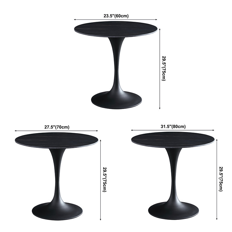 Contemporary Style Sintered Stone Dining Table Metallic Tulip Base Round Table for Home Clearhalo ' dining_table' 'Dining Tables & Seating' 'Dining Tables' 'furn' 'furn_dining_table' 'Furniture' 'furniture_dining_table' 'Kitchen & Dining Furniture' 'kitchen&dining_furn' 'kitchen' 'kitchen_dining_table' 3854687