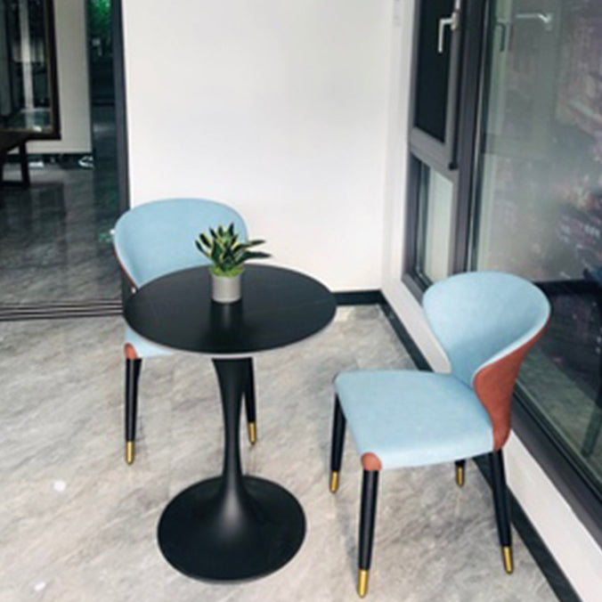 Contemporary Style Sintered Stone Dining Table Metallic Tulip Base Round Table for Home Clearhalo ' dining_table' 'Dining Tables & Seating' 'Dining Tables' 'furn' 'furn_dining_table' 'Furniture' 'furniture_dining_table' 'Kitchen & Dining Furniture' 'kitchen&dining_furn' 'kitchen' 'kitchen_dining_table' 3854688