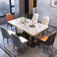 Luxury Marble Dining Table for Restaurant Rectangle Table With Gold Metal Pedestal Clearhalo ' dining_table' 'Dining Tables & Seating' 'Dining Tables' 'furn' 'furn_dining_table' 'Furniture' 'furniture_dining_table' 'Kitchen & Dining Furniture' 'kitchen&dining_furn' 'kitchen' 'kitchen_dining_table' 3854692