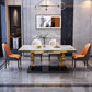 Luxury Marble Dining Table for Restaurant Rectangle Table With Gold Metal Pedestal Clearhalo ' dining_table' 'Dining Tables & Seating' 'Dining Tables' 'furn' 'furn_dining_table' 'Furniture' 'furniture_dining_table' 'Kitchen & Dining Furniture' 'kitchen&dining_furn' 'kitchen' 'kitchen_dining_table' 3854695