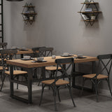 Industrial Rectangle Dining Table Pine Solid Wood Table with Black Trestle Base for Home Use Clearhalo ' dining_table' 'Dining Tables & Seating' 'Dining Tables' 'furn' 'furn_dining_table' 'Furniture' 'furniture_dining_table' 'Kitchen & Dining Furniture' 'kitchen&dining_furn' 'kitchen' 'kitchen_dining_table' 3854703