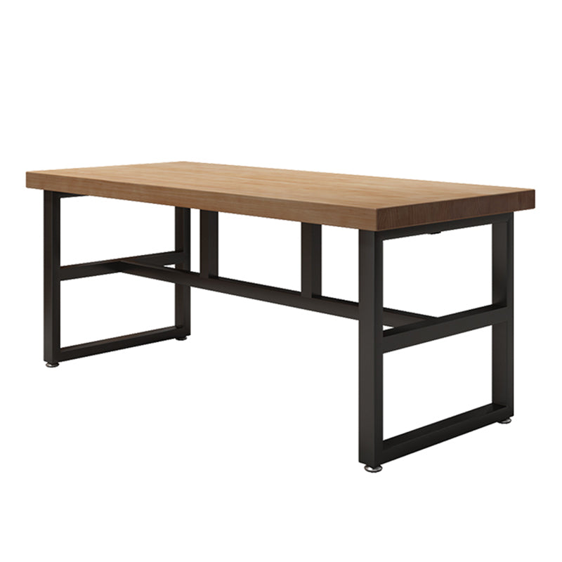 Industrial Rectangle Dining Table Pine Solid Wood Table with Black Trestle Base for Home Use Without Chairs Clearhalo ' dining_table' 'Dining Tables & Seating' 'Dining Tables' 'furn' 'furn_dining_table' 'Furniture' 'furniture_dining_table' 'Kitchen & Dining Furniture' 'kitchen&dining_furn' 'kitchen' 'kitchen_dining_table' 3854707
