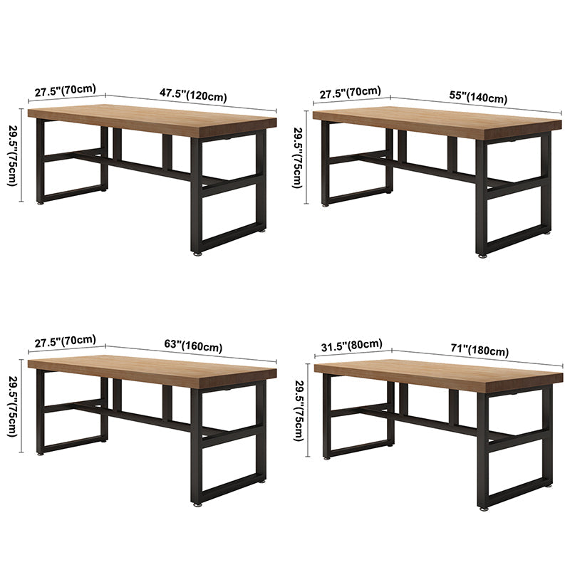 Industrial Rectangle Dining Table Pine Solid Wood Table with Black Trestle Base for Home Use Clearhalo ' dining_table' 'Dining Tables & Seating' 'Dining Tables' 'furn' 'furn_dining_table' 'Furniture' 'furniture_dining_table' 'Kitchen & Dining Furniture' 'kitchen&dining_furn' 'kitchen' 'kitchen_dining_table' 3854712