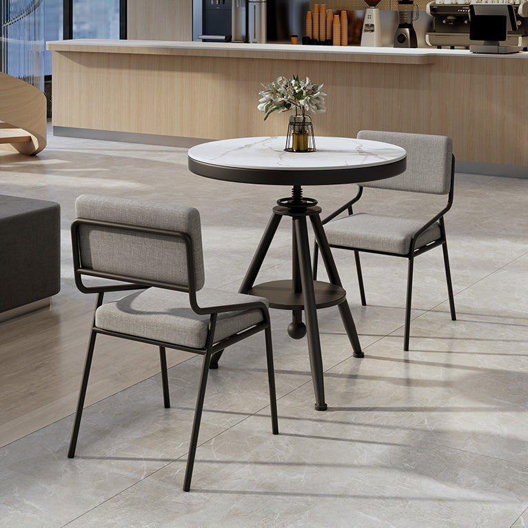 Modern Style Home Sintered Stone Dining Table Round Shape Table with Single Pedestal Base Clearhalo ' dining_table' 'Dining Tables & Seating' 'Dining Tables' 'furn' 'furn_dining_table' 'Furniture' 'furniture_dining_table' 'Kitchen & Dining Furniture' 'kitchen&dining_furn' 'kitchen' 'kitchen_dining_table' 3854716