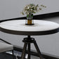 Modern Style Home Sintered Stone Dining Table Round Shape Table with Single Pedestal Base Clearhalo ' dining_table' 'Dining Tables & Seating' 'Dining Tables' 'furn' 'furn_dining_table' 'Furniture' 'furniture_dining_table' 'Kitchen & Dining Furniture' 'kitchen&dining_furn' 'kitchen' 'kitchen_dining_table' 3854722