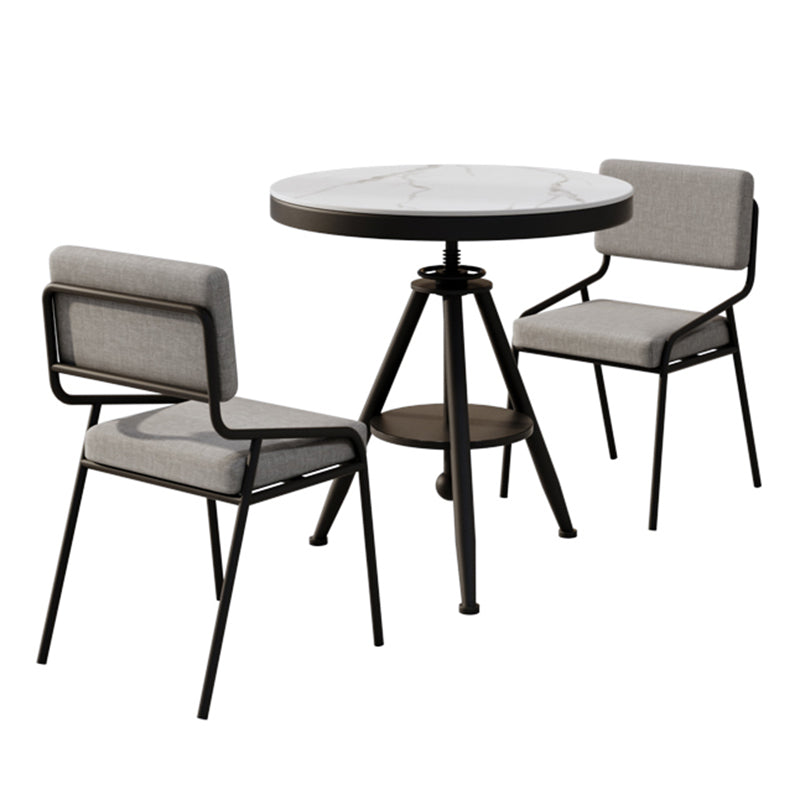 Modern Style Home Sintered Stone Dining Table Round Shape Table with Single Pedestal Base Clearhalo ' dining_table' 'Dining Tables & Seating' 'Dining Tables' 'furn' 'furn_dining_table' 'Furniture' 'furniture_dining_table' 'Kitchen & Dining Furniture' 'kitchen&dining_furn' 'kitchen' 'kitchen_dining_table' 3854724