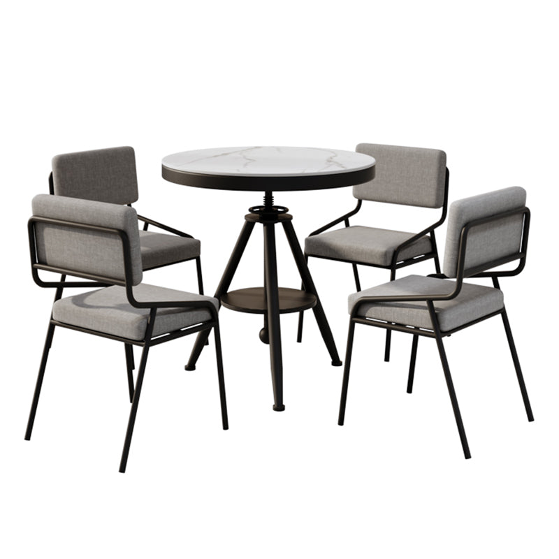 Modern Style Home Sintered Stone Dining Table Round Shape Table with Single Pedestal Base Clearhalo ' dining_table' 'Dining Tables & Seating' 'Dining Tables' 'furn' 'furn_dining_table' 'Furniture' 'furniture_dining_table' 'Kitchen & Dining Furniture' 'kitchen&dining_furn' 'kitchen' 'kitchen_dining_table' 3854727