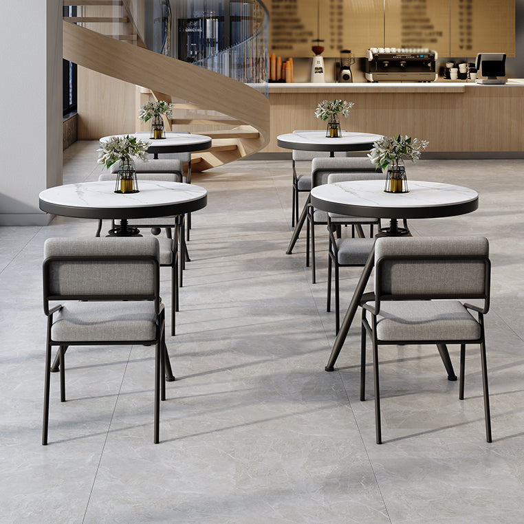 Modern Style Home Sintered Stone Dining Table Round Shape Table with Single Pedestal Base Clearhalo ' dining_table' 'Dining Tables & Seating' 'Dining Tables' 'furn' 'furn_dining_table' 'Furniture' 'furniture_dining_table' 'Kitchen & Dining Furniture' 'kitchen&dining_furn' 'kitchen' 'kitchen_dining_table' 3854729