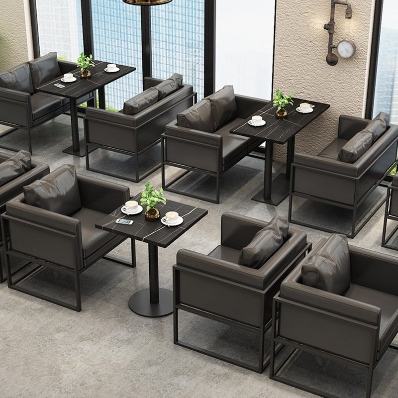 Industrial Sintered Stone Top Dinner Room Kitchen Table Metal Base Table for Dining Room Clearhalo ' dining_table' 'Dining Tables & Seating' 'Dining Tables' 'furn' 'furn_dining_table' 'Furniture' 'furniture_dining_table' 'Kitchen & Dining Furniture' 'kitchen&dining_furn' 'kitchen' 'kitchen_dining_table' 3854733