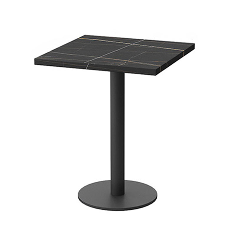 Industrial Sintered Stone Top Dinner Room Kitchen Table Metal Base Table for Dining Room Black 23.6"L x 23.6"W x 29.5"H Without Chairs Clearhalo ' dining_table' 'Dining Tables & Seating' 'Dining Tables' 'furn' 'furn_dining_table' 'Furniture' 'furniture_dining_table' 'Kitchen & Dining Furniture' 'kitchen&dining_furn' 'kitchen' 'kitchen_dining_table' 3854737