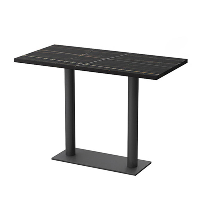 Industrial Sintered Stone Top Dinner Room Kitchen Table Metal Base Table for Dining Room Black Without Chairs Clearhalo ' dining_table' 'Dining Tables & Seating' 'Dining Tables' 'furn' 'furn_dining_table' 'Furniture' 'furniture_dining_table' 'Kitchen & Dining Furniture' 'kitchen&dining_furn' 'kitchen' 'kitchen_dining_table' 3854738
