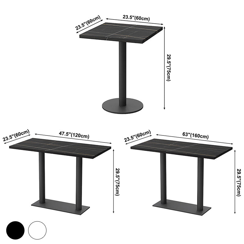 Industrial Sintered Stone Top Dinner Room Kitchen Table Metal Base Table for Dining Room Clearhalo ' dining_table' 'Dining Tables & Seating' 'Dining Tables' 'furn' 'furn_dining_table' 'Furniture' 'furniture_dining_table' 'Kitchen & Dining Furniture' 'kitchen&dining_furn' 'kitchen' 'kitchen_dining_table' 3854742