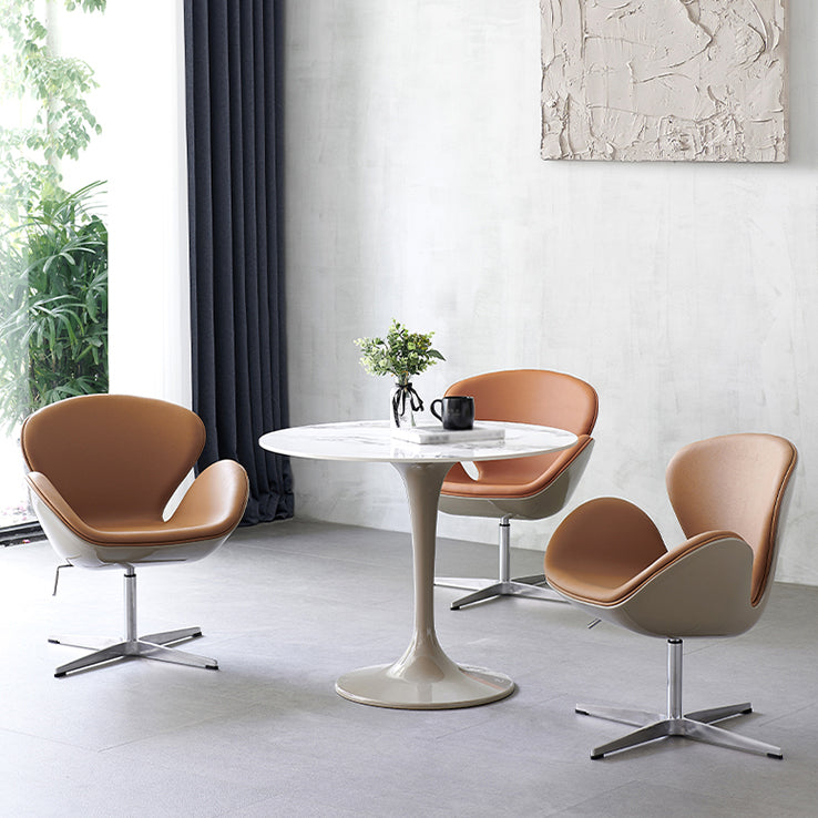 Contemporary Style Home Sintered Stone Dining Table Round Table with Tulip Base Clearhalo ' dining_table' 'Dining Tables & Seating' 'Dining Tables' 'furn' 'furn_dining_table' 'Furniture' 'furniture_dining_table' 'Kitchen & Dining Furniture' 'kitchen&dining_furn' 'kitchen' 'kitchen_dining_table' 3854743