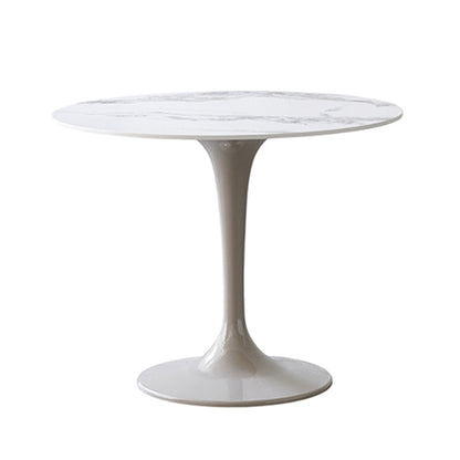 Contemporary Style Home Sintered Stone Dining Table Round Table with Tulip Base Without Chairs Clearhalo ' dining_table' 'Dining Tables & Seating' 'Dining Tables' 'furn' 'furn_dining_table' 'Furniture' 'furniture_dining_table' 'Kitchen & Dining Furniture' 'kitchen&dining_furn' 'kitchen' 'kitchen_dining_table' 3854747