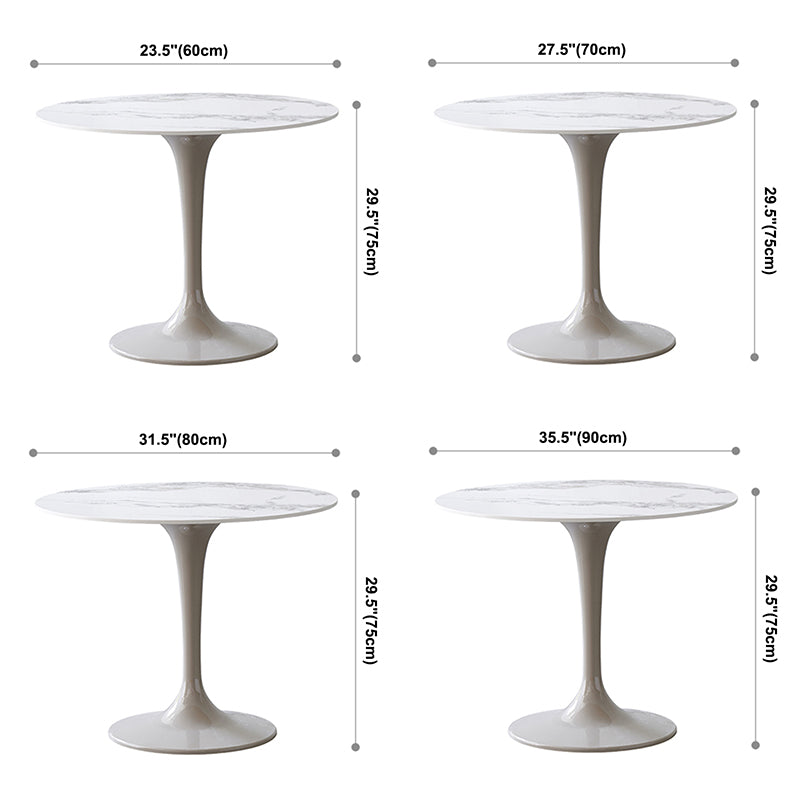 Contemporary Style Home Sintered Stone Dining Table Round Table with Tulip Base Clearhalo ' dining_table' 'Dining Tables & Seating' 'Dining Tables' 'furn' 'furn_dining_table' 'Furniture' 'furniture_dining_table' 'Kitchen & Dining Furniture' 'kitchen&dining_furn' 'kitchen' 'kitchen_dining_table' 3854752