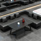 Industrial Sintered Stone Dinner Room Kitchen Table Black Table with Black Frame for Dining Room Clearhalo ' dining_table' 'Dining Tables & Seating' 'Dining Tables' 'furn' 'furn_dining_table' 'Furniture' 'furniture_dining_table' 'Kitchen & Dining Furniture' 'kitchen&dining_furn' 'kitchen' 'kitchen_dining_table' 3854774