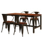 Industrial Rectangle Dining Room Table Pine Solid Wood Table with Black Trestle Base for Home Use Clearhalo ' dining_table' 'Dining Tables & Seating' 'Dining Tables' 'furn' 'furn_dining_table' 'Furniture' 'furniture_dining_table' 'Kitchen & Dining Furniture' 'kitchen&dining_furn' 'kitchen' 'kitchen_dining_table' 3854782