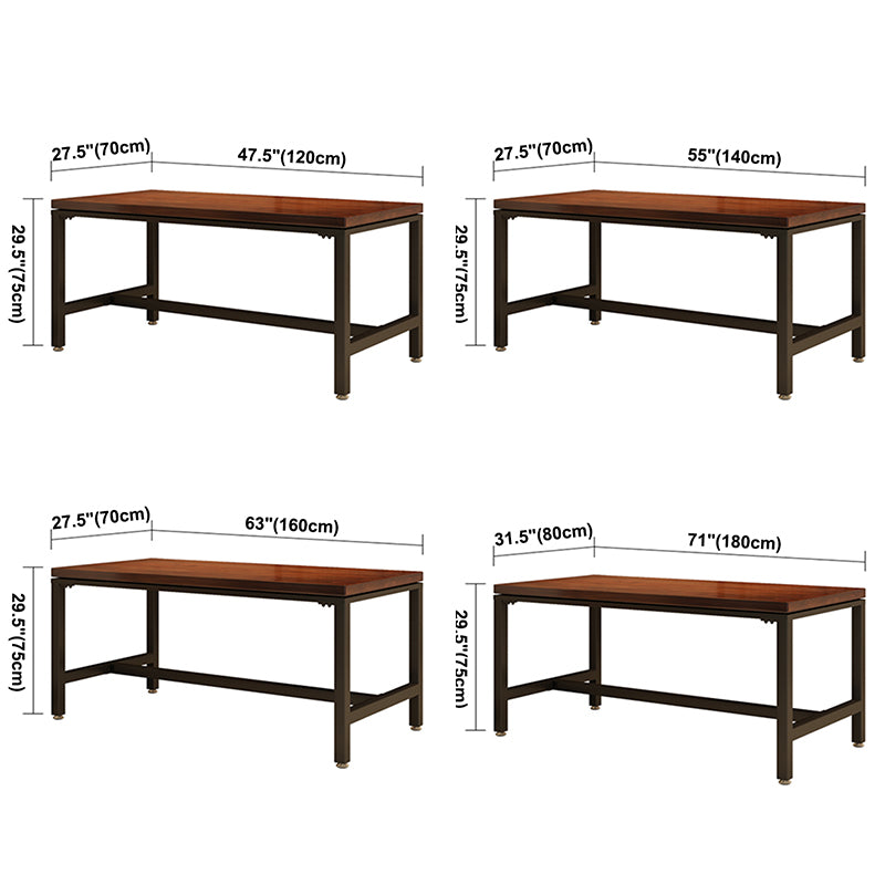 Industrial Rectangle Dining Room Table Pine Solid Wood Table with Black Trestle Base for Home Use Clearhalo ' dining_table' 'Dining Tables & Seating' 'Dining Tables' 'furn' 'furn_dining_table' 'Furniture' 'furniture_dining_table' 'Kitchen & Dining Furniture' 'kitchen&dining_furn' 'kitchen' 'kitchen_dining_table' 3854786