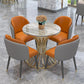 Simple Style Home Sintered Stone Dining Table Round Shape Table with Metallic Pedestal Base Clearhalo ' dining_table' 'Dining Tables & Seating' 'Dining Tables' 'furn' 'furn_dining_table' 'Furniture' 'furniture_dining_table' 'Kitchen & Dining Furniture' 'kitchen&dining_furn' 'kitchen' 'kitchen_dining_table' 3854790