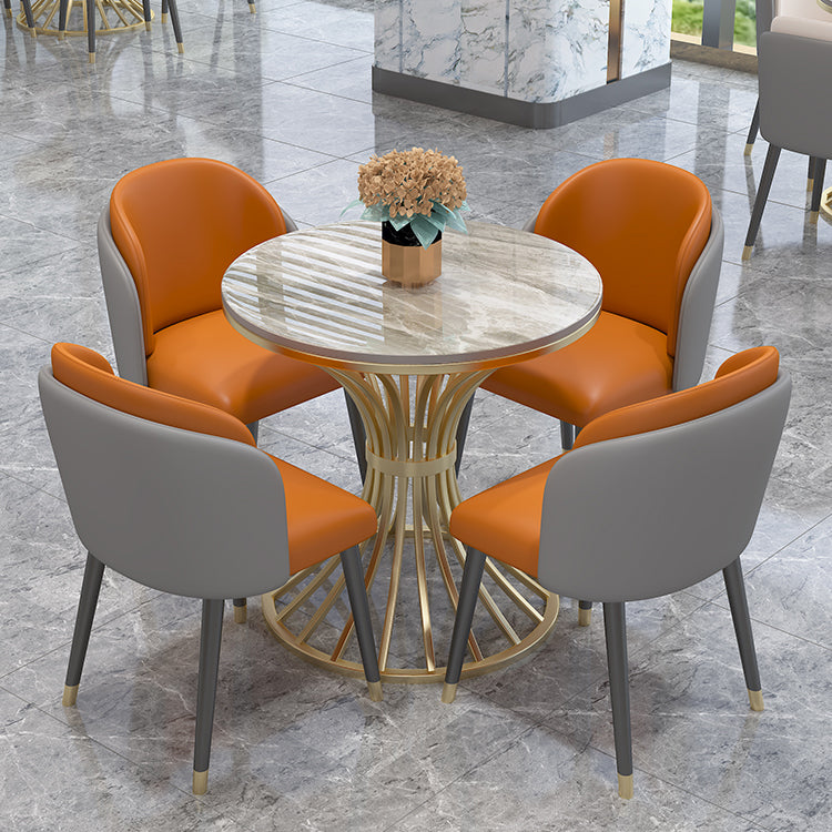 Simple Style Home Sintered Stone Dining Table Round Shape Table with Metallic Pedestal Base Clearhalo ' dining_table' 'Dining Tables & Seating' 'Dining Tables' 'furn' 'furn_dining_table' 'Furniture' 'furniture_dining_table' 'Kitchen & Dining Furniture' 'kitchen&dining_furn' 'kitchen' 'kitchen_dining_table' 3854790