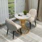 Simple Style Home Sintered Stone Dining Table Round Shape Table with Metallic Pedestal Base Clearhalo ' dining_table' 'Dining Tables & Seating' 'Dining Tables' 'furn' 'furn_dining_table' 'Furniture' 'furniture_dining_table' 'Kitchen & Dining Furniture' 'kitchen&dining_furn' 'kitchen' 'kitchen_dining_table' 3854797