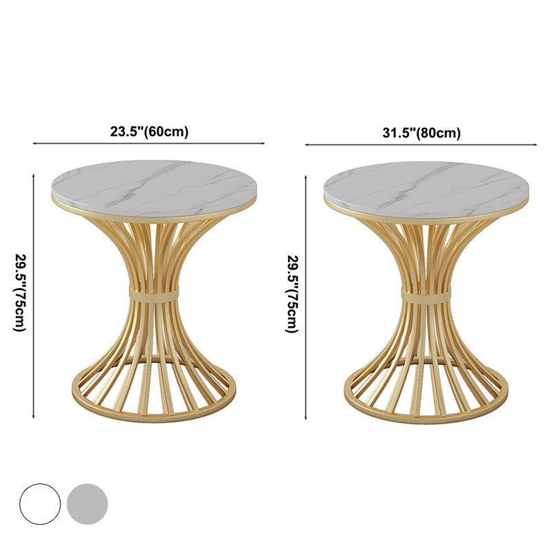 Simple Style Home Sintered Stone Dining Table Round Shape Table with Metallic Pedestal Base Clearhalo ' dining_table' 'Dining Tables & Seating' 'Dining Tables' 'furn' 'furn_dining_table' 'Furniture' 'furniture_dining_table' 'Kitchen & Dining Furniture' 'kitchen&dining_furn' 'kitchen' 'kitchen_dining_table' 3854798