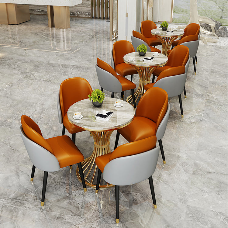 Simple Style Home Sintered Stone Dining Table Round Shape Table with Metallic Pedestal Base Clearhalo ' dining_table' 'Dining Tables & Seating' 'Dining Tables' 'furn' 'furn_dining_table' 'Furniture' 'furniture_dining_table' 'Kitchen & Dining Furniture' 'kitchen&dining_furn' 'kitchen' 'kitchen_dining_table' 3854802
